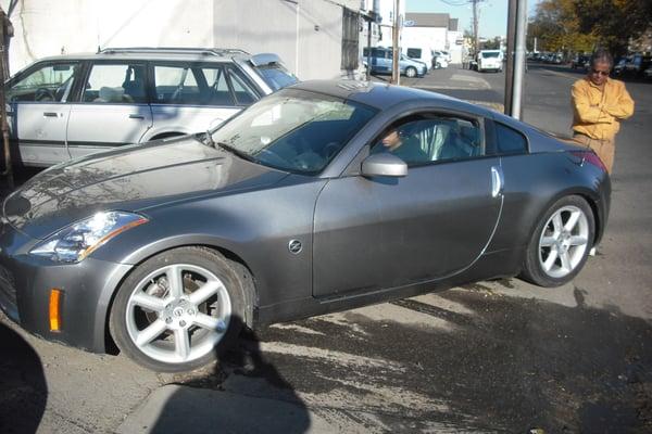 2003 Nissan 350Z, left side hit. After.