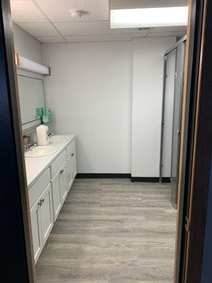 we remodeled the old Plattsburgh air base bowling Ally building two years ago 
women's bathroom after