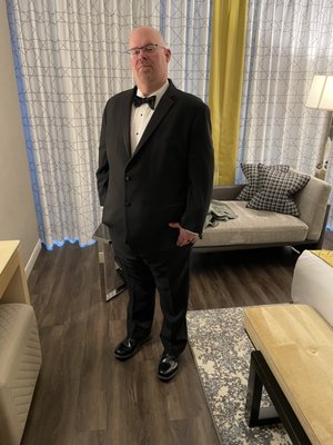 My husband looking fine in his tux