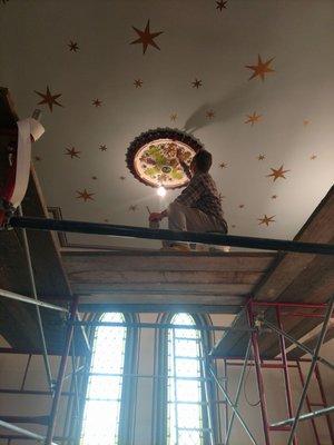 Sanctuary ceiling restoration in 2018