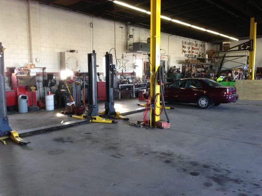 Inside the shop at Airport Diagnostic & Towing Service in Berkeley, MO