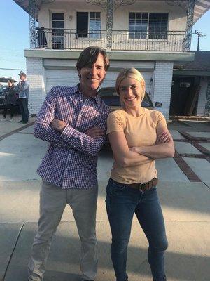 Jasmine (Host of HGTV's Hidden Potential) & myself after finishing shooting a Quartz Slab Template & Layout Placement in Huntington Beach.