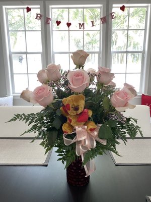 Dozen Light Pink Roses from Moates - Valentine's Day 2021