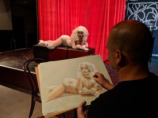 Muse and model for Dr. Sketchy's Anti Art School Las Vegas. Join us twice a month! Check our website for details!