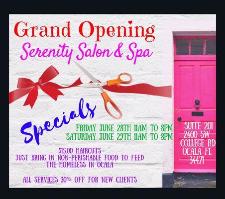 Come join us for the grand opening !!