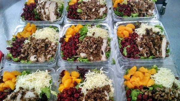 Pecan chicken cobb salads