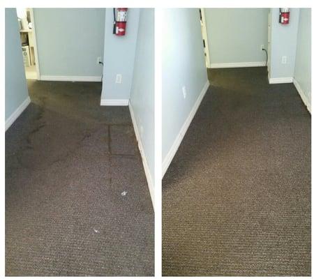 Carpet done at entertainment metals the before and after.