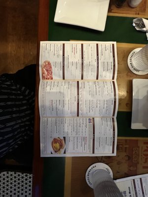 Inside of menu