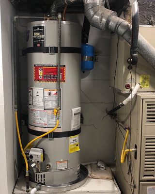 Here is a 50 Gallon Water Heater we installed if you need help with your water heater call the Pro's at Payless.