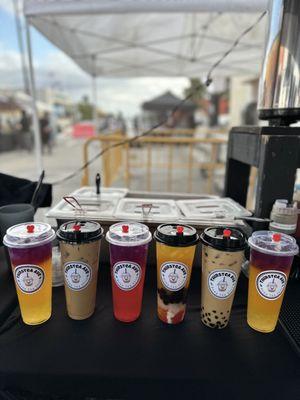 Different drinks that we offer at El Monte Farmer's Market (Thursday 5 PM-9 PM)  as well as La Puente's Farmers Market (Friday, 6-10 PM)