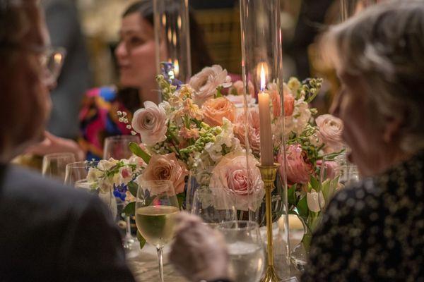 A lovely centerpiece at Hannah and Benjamin's rehearsal dinner in Birmingham, Alabama.