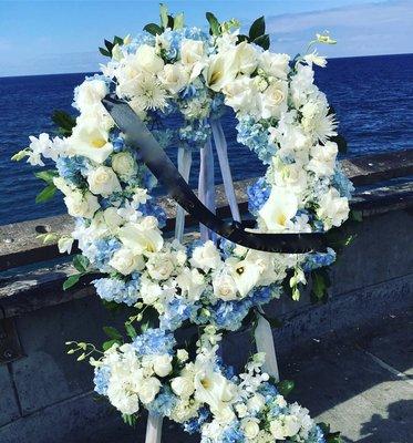 Funeral wreath, created by Yaneli's Flower Shop