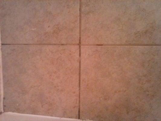 The "clean" tile after drying