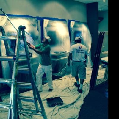 The painting begins at Bose Oakbrook.