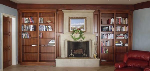 Custom built alder bookcase and alder door