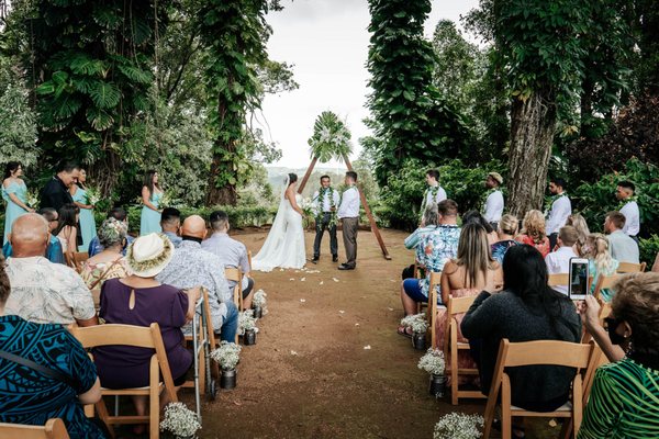 Ceremony at Sunset Ranch Hawaii | Wedding Photography by HNL Studios www.hnlstudios.com