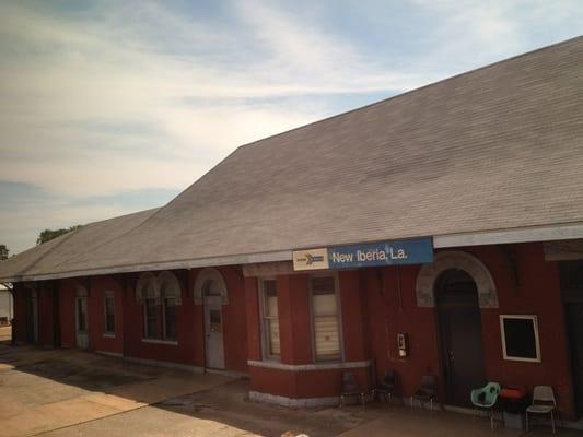 View of the station from a train.