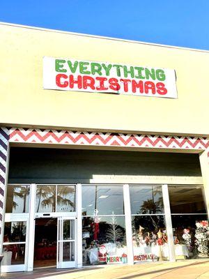 Everything Christmas Store located in the Hacienda shopping center next to Ulta!