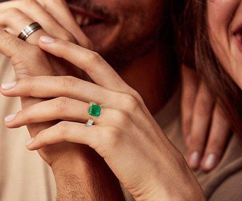 Emerald Cuff Ring