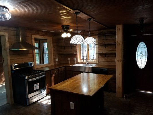 This is a picture of the whole kitchen remodel they did.