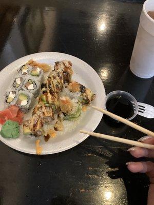 Philly roll and North Carolina roll