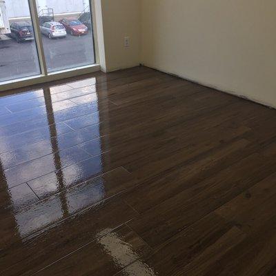 Floor treatment by mscrystalclean at katzman produce new offices