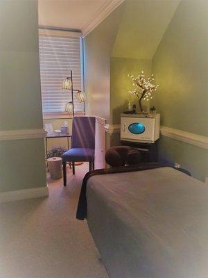 One of our quiet massage therapy rooms