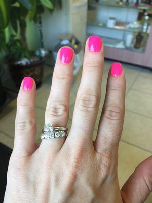 Hot pink gel mani