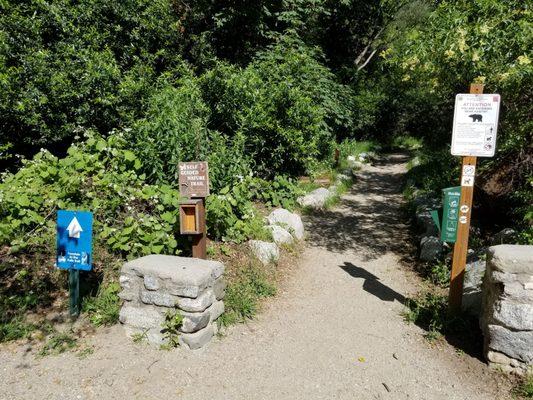 This is the trail head at the upper parking lot