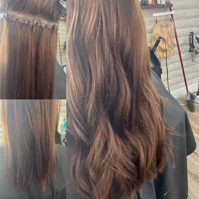 Before and after Locket Hair Extensions