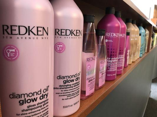 We carry REDKEN shampoos, conditioners and styling products. There is something for everyone!