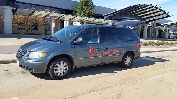 Sitting outside of Outagamie County Regional Airport upon arrival of most flights.