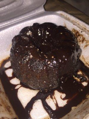 Brownie explosion. It was warm and soft. I think it was dark chocolate sauce. Was pricey but my husband gives it a 10/10.