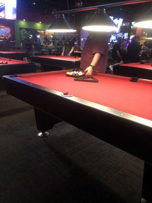 Lots of pool tables