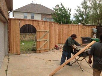 Cedar Fence with an Arched Gate