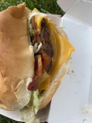 Double cheeseburger with bacon