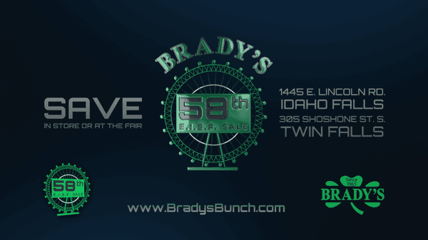 Final Hours!  E.I.S.F. ends tonight.  Shop and Save Now.  In-Store or at the Fair.  Don't miss it.
www.BradysBunch.com