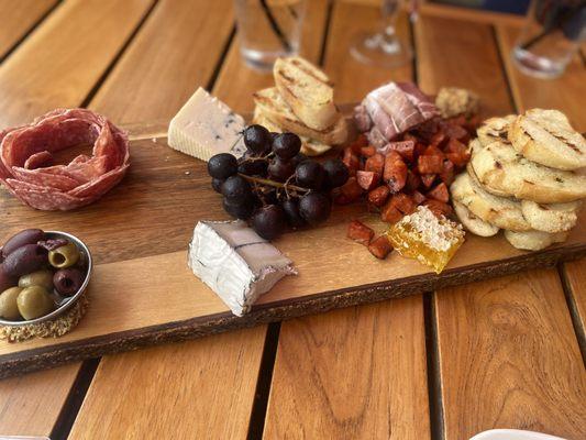 Charcuterie board with an awesome selection