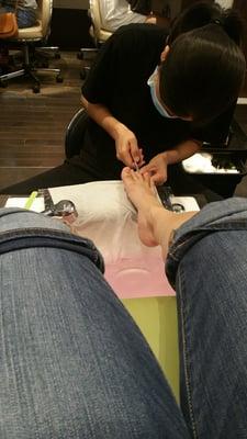 Getting an amazing pedicure!