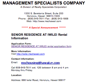 MANAGEMENT SPECIALISTS COMPANY