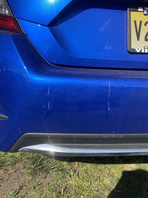 My bumper after being rear ended