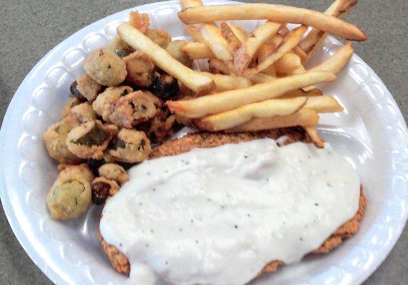 Chicken fried steak, $3.99 Tues & Wed