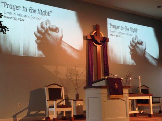 PPC Lenten Vespers Service--The projection system helps accessibility!