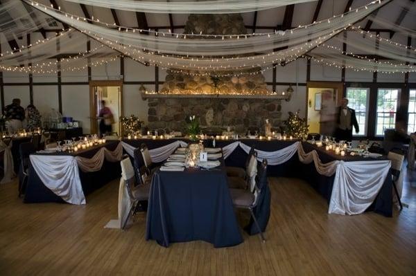 Our two story stone fireplace creates a romantic backdrop for photos