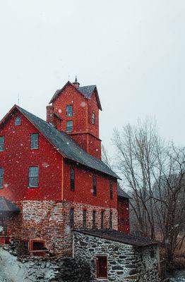 The Old Red Mill on a very snowy day