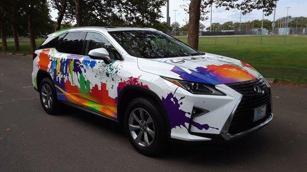 Channel 1 Creative installed this graphic wrap on a Lexus RXL courtesy of McDermott Lexus for the 2018 New Haven Labor Day Road Race.