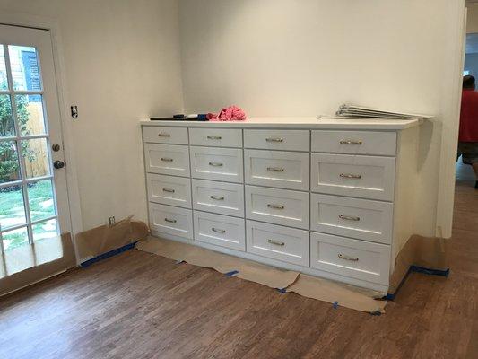 Custom dresser with shaker style doors