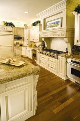 Rhapsody cast stone range hood by Old World Stoneworks