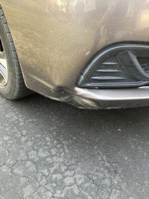 Scratched car by parking attendant