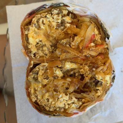 Bts Breakfast Burrito with chorizo